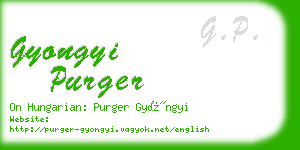 gyongyi purger business card